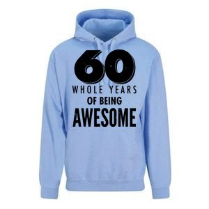 60 Whole Years Of Being Awesome Birthday Unisex Surf Hoodie