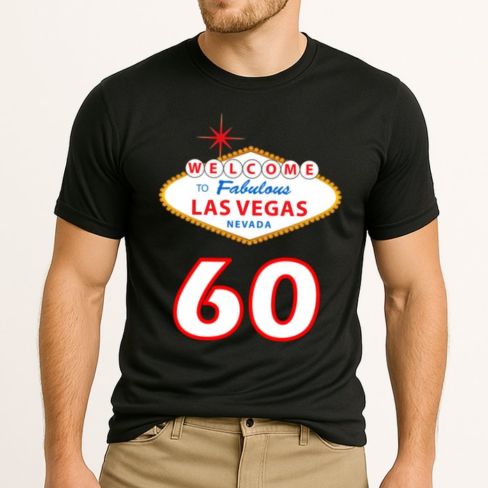 60 Years Old In Vegas - 60th Birthday Cooling Performance Crew T-Shirt