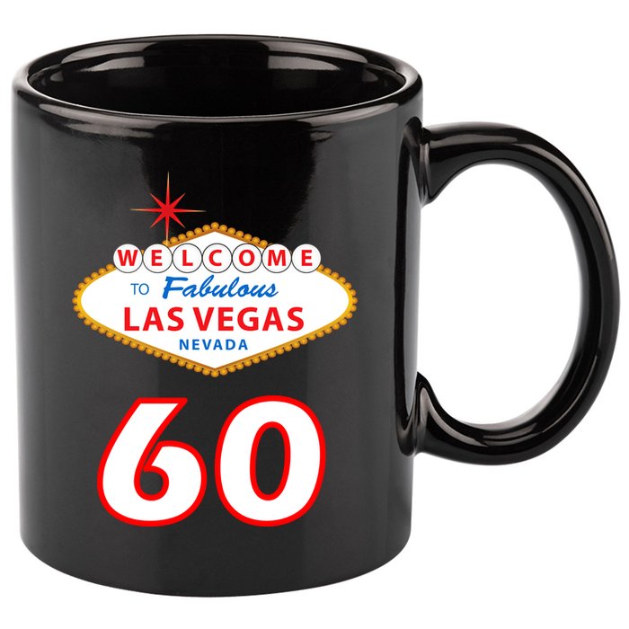 60 Years Old In Vegas - 60th Birthday 11oz C Handle Ceramic Mug