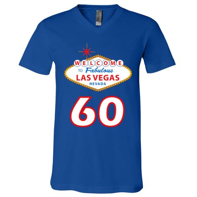60 Years Old In Vegas - 60th Birthday V-Neck T-Shirt
