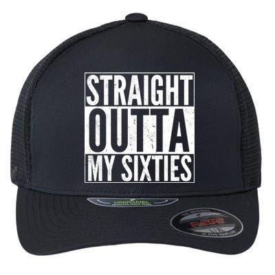 60th Birthday - Straight Outta My Twenties Sixties Flexfit Unipanel Trucker Cap