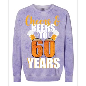 60th Birthday Cheers & Beers To 60 Years Colorblast Crewneck Sweatshirt