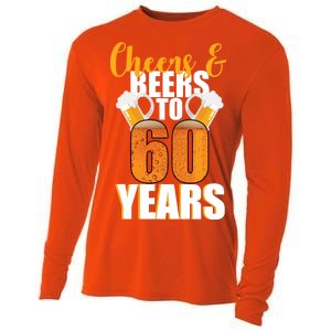 60th Birthday Cheers & Beers To 60 Years Cooling Performance Long Sleeve Crew