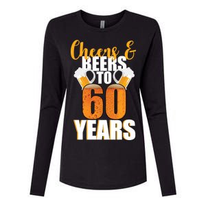 60th Birthday Cheers & Beers To 60 Years Womens Cotton Relaxed Long Sleeve T-Shirt