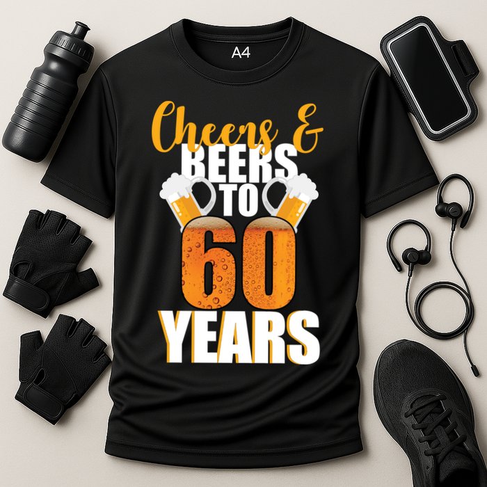 60th Birthday Cheers & Beers To 60 Years Cooling Performance Crew T-Shirt