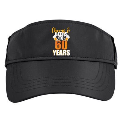 60th Birthday Cheers & Beers To 60 Years Adult Drive Performance Visor
