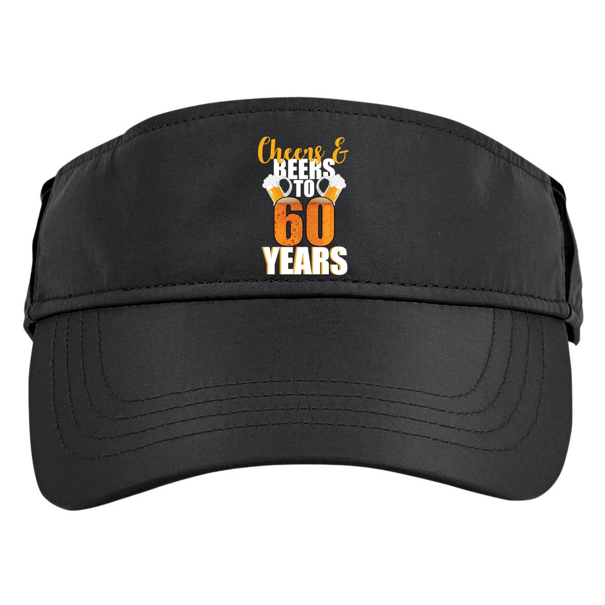 60th Birthday Cheers & Beers To 60 Years Adult Drive Performance Visor