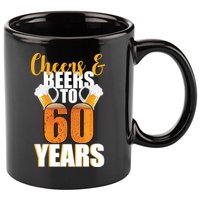 60th Birthday Cheers & Beers To 60 Years 11oz C Handle Ceramic Mug