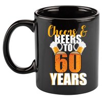 60th Birthday Cheers & Beers To 60 Years 11oz C Handle Ceramic Mug
