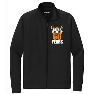 60th Birthday Cheers & Beers To 60 Years Stretch Full-Zip Cadet Jacket