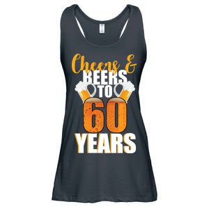 60th Birthday Cheers & Beers To 60 Years Ladies Essential Flowy Tank