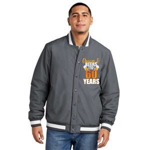 60th Birthday Cheers & Beers To 60 Years Insulated Varsity Jacket