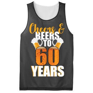 60th Birthday Cheers & Beers To 60 Years Mesh Reversible Basketball Jersey Tank