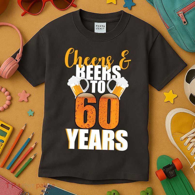 60th Birthday Cheers & Beers To 60 Years Kids T-Shirt