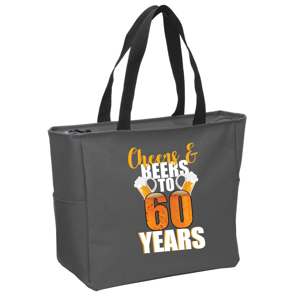 60th Birthday Cheers & Beers To 60 Years Zip Tote Bag