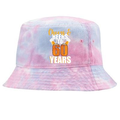 60th Birthday Cheers & Beers To 60 Years Tie-Dyed Bucket Hat