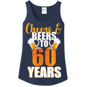 60th Birthday Cheers & Beers To 60 Years Ladies Essential Tank