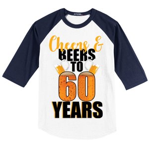 60th Birthday Cheers & Beers To 60 Years Baseball Sleeve Shirt