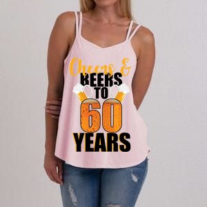 60th Birthday Cheers & Beers To 60 Years Women's Strappy Tank