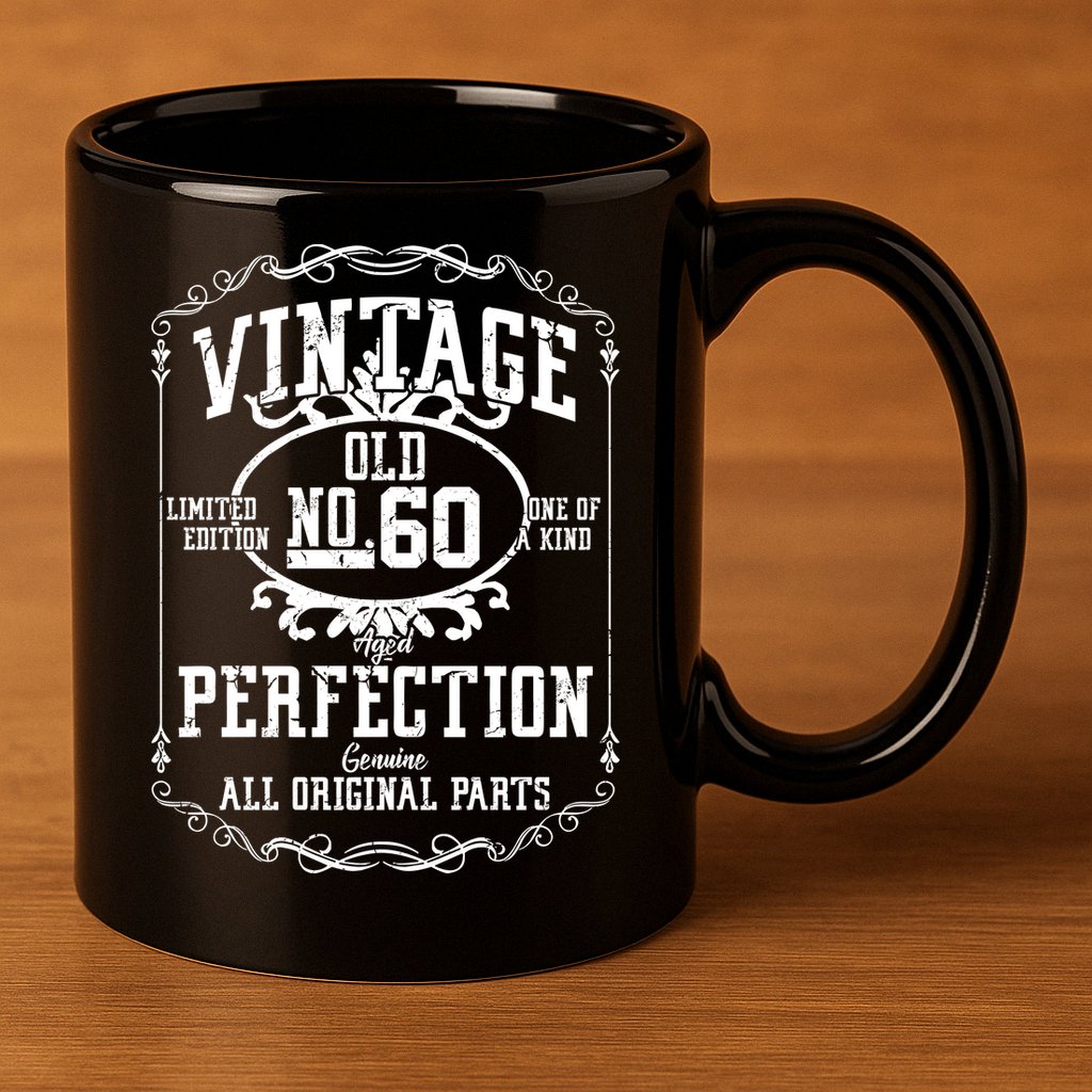 60th Birthday Genuine All Original Parts 11oz C Handle Ceramic Mug