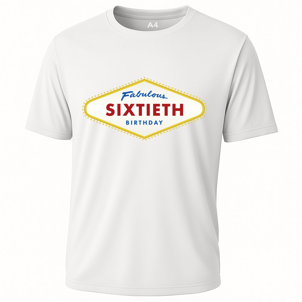 60th Birthday Las Vegas Fabulous Sixtieth Cooling Performance Crew T-Shirt