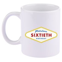 60th Birthday Las Vegas Fabulous Sixtieth 11oz C Handle Ceramic Mug