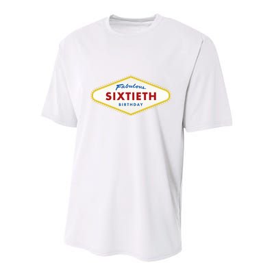 60th Birthday Las Vegas Fabulous Sixtieth Youth Performance Sprint T-Shirt