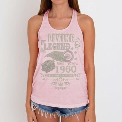 60th Birthday Legend Since 1960 Women's Knotted Racerback Tank