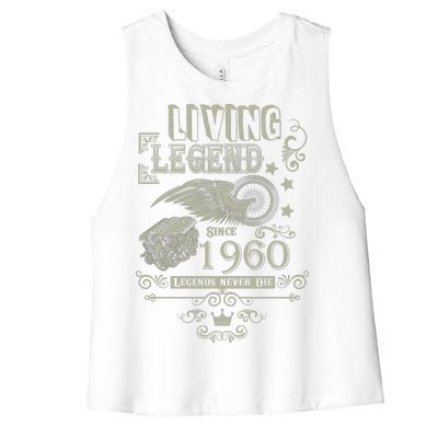 60th Birthday Legend Since 1960 Women's Racerback Cropped Tank