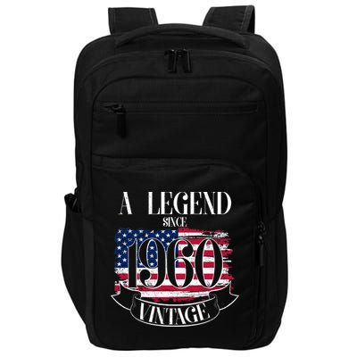 60th Birthday Legend Since 1960 Vintage USA Flag Impact Tech Backpack
