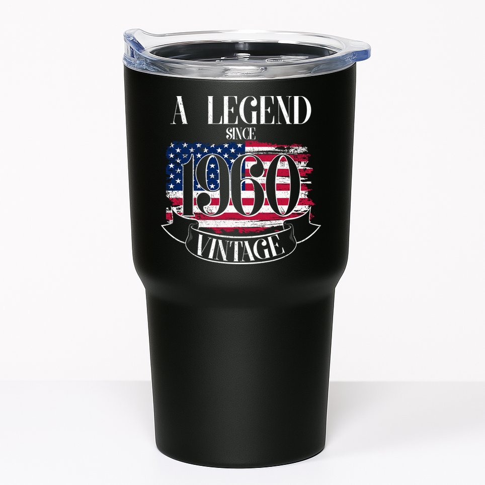 60th Birthday Legend Since 1960 Vintage USA Flag Tumbler