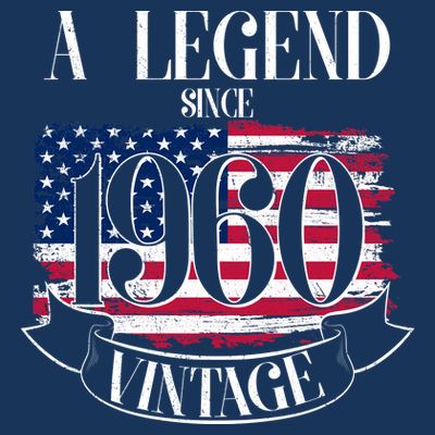 60th Birthday Legend Since 1960 Vintage USA Flag T-Shirt
