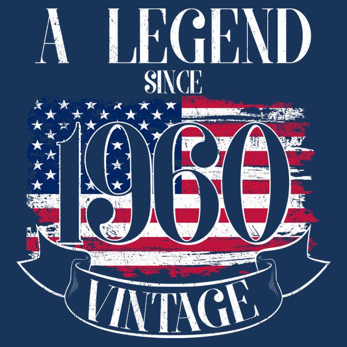 60th Birthday Legend Since 1960 Vintage USA Flag Bucket Hat