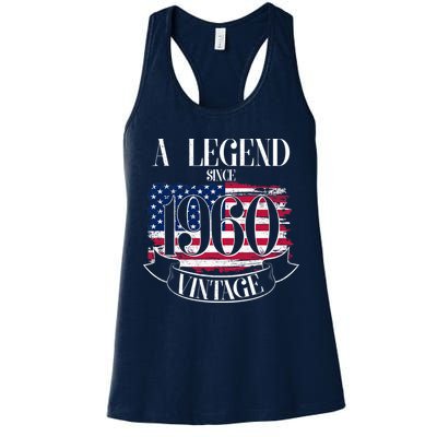 60th Birthday Legend Since 1960 Vintage USA Flag Womens Tank Top