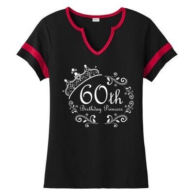 60th Birthday Princess Ladies Halftime Notch Neck Tee