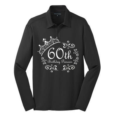 60th Birthday Princess Silk Touch Performance Long Sleeve Polo