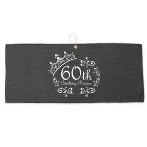 60th Birthday Princess Large Microfiber Waffle Golf Towel