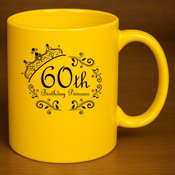 60th Birthday Princess 11oz C Handle Ceramic Mug