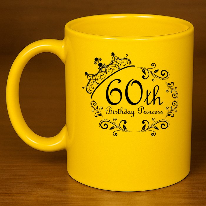 60th Birthday Princess 11oz C Handle Ceramic Mug