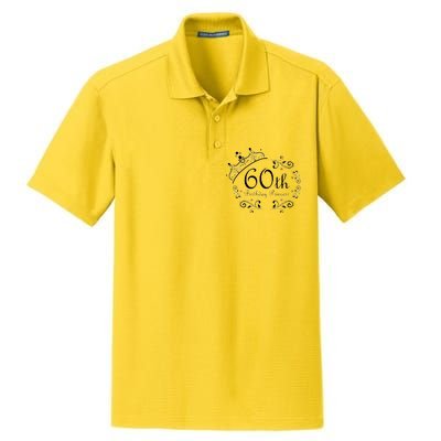 60th Birthday Princess Dry Zone Grid Polo