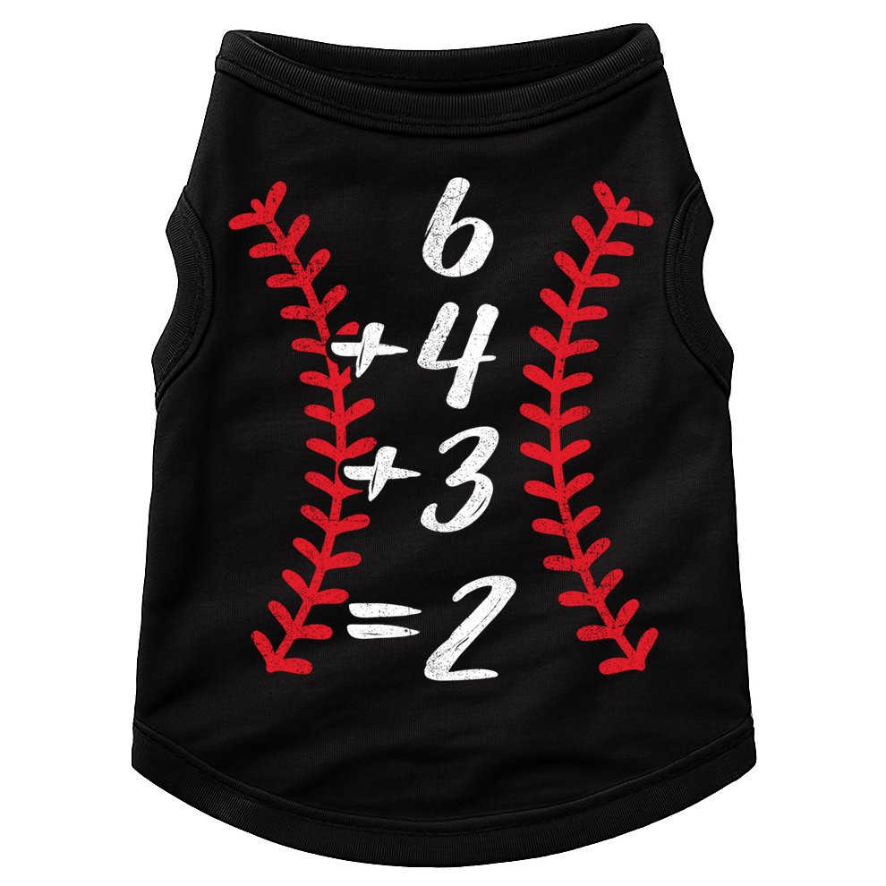 6+4+3 2 Baseball Laces Funny Double Play Math Turn Two Cute Gift Doggie Tank