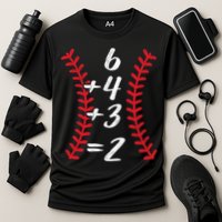 6+4+3 2 Baseball Laces Funny Double Play Math Turn Two Cute Gift Cooling Performance Crew T-Shirt