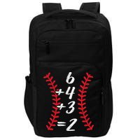 6+4+3 2 Baseball Laces Funny Double Play Math Turn Two Cute Gift Impact Tech Backpack