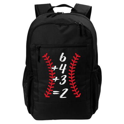 6+4+3 2 Baseball Laces Funny Double Play Math Turn Two Cute Gift Backpack