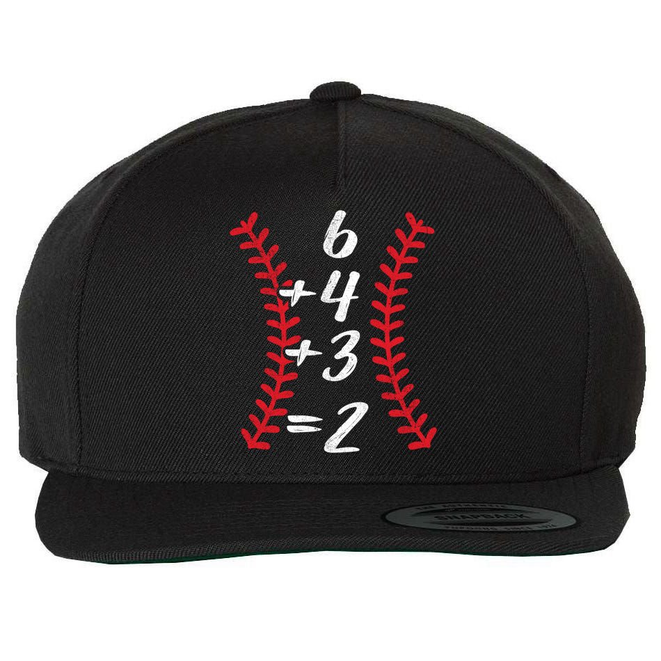 6+4+3 2 Baseball Laces Funny Double Play Math Turn Two Cute Gift Wool Snapback Cap