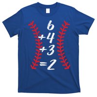 6+4+3 2 Baseball Laces Funny Double Play Math Turn Two Cute Gift T-Shirt