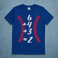 6+4+3 2 Baseball Laces Funny Double Play Math Turn Two Cute Gift T-Shirt