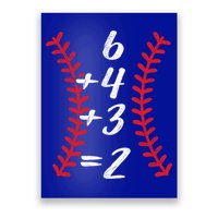 6+4+3 2 Baseball Laces Funny Double Play Math Turn Two Cute Gift Poster