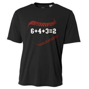 6 4 3=2 Double Play Baseball Player Gift Baseball Saying Cooling Performance Crew T-Shirt