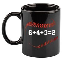 6 4 3=2 Double Play Baseball Player Gift Baseball Saying 11oz C Handle Ceramic Mug